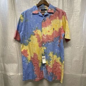 Polo Ralph‎ Lauren Men Classic Fit Pastel Color Tie Dye Seersucker Shirt Rare LT